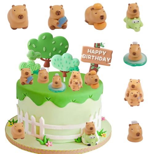 MEZHEN Tortendeko Capybara Figuren Kuchen Deko Geburtstag Cake Topper Tiere Torte Deko Kindergeburtstag Kuchendeko Happy Birthday Sommerparty 12 Stück MEZHEN Tortendeko Capybara Figuren Kuchen Deko Geburtstag Cake Topper Tiere Torte Deko Kindergeburtstag Kuchendeko Happy Birthday Sommerparty 12 Stück von MEZHEN
