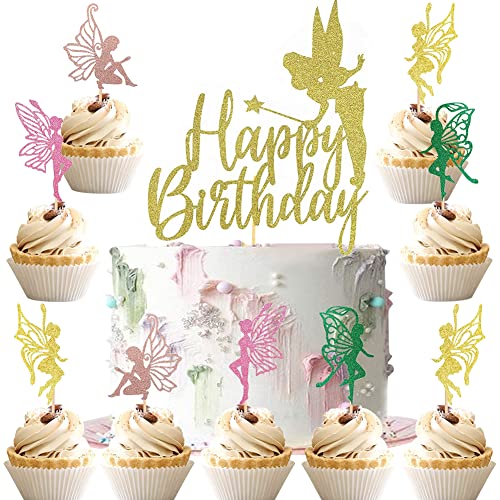 MEZHEN Tortendeko Fee Kuchen Deko Geburtstag Torte Deko Fairy Kindergeburtstag Cake Topper Happy Birthday Cupcake Topper Feen Kuchendeko Muffin Geburtstagsdeko Mädchen MEZHEN Tortendeko Fee Kuchen Deko Geburtstag Torte Deko Fairy Kindergeburtstag Cake Topper Happy Birthday Cupcake Topper Feen Kuchendeko Muffin Geburtstagsdeko Mädchen von MEZHEN