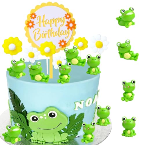 MEZHEN Tortendeko Frosch Kuchen Deko Geburtstag Cake Topper Frosch Gänseblümchen Torte Deko Happy Birthday Kindergeburtstag Cupcake Topper Sommerparty Kuchendeko Tiere Picknick Hochzeit MEZHEN Tortendeko Frosch Kuchen Deko Geburtstag Cake Topper Frosch Gänseblümchen Torte Deko Happy Birthday Kindergeburtstag Cupcake Topper Sommerparty Kuchendeko Tiere Picknick Hochzeit von MEZHEN