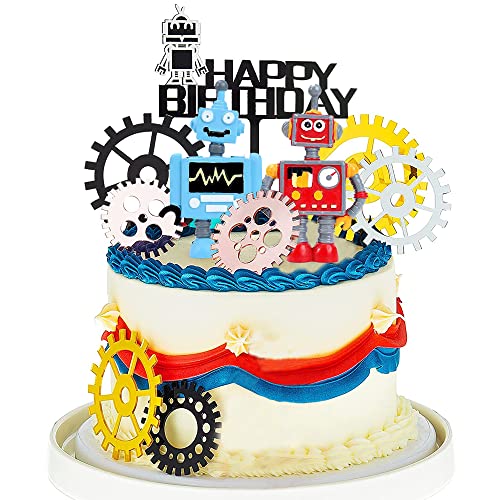MEZHEN Tortendeko Roboter Kuchendeko Happy Birthday Cake Toppers Kinder Geburtstag Roboter Figuren Deko Torte Roboter Geburtstagstorte Dekoration 10 Stück MEZHEN Tortendeko Roboter Kuchendeko Happy Birthday Cake Toppers Kinder Geburtstag Roboter Figuren Deko Torte Roboter Geburtstagstorte Dekoration 10 Stück von MEZHEN