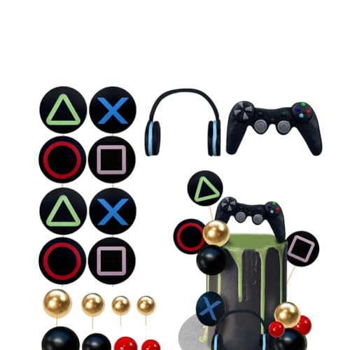 MEZHEN Tortendeko Videospiel Kuchen Deko Geburtstag Cake Topper Controller Torte Deko Kindergeburtstag Cupcake Topper Geburtstagsdeko Kuchendeko 18 Stück von MEZHEN