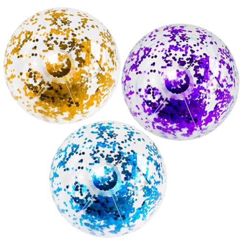 MEZHEN Wasserball Glitter Aufblasbar Aufblasbarer Ball 30cm Strandball Sommer Schwimmball Wasserspielzeug für Kinder Erwachsene Strand Pool Party Ball Partyzubehör 3 Stück MEZHEN Wasserball Glitter Aufblasbar Aufblasbarer Ball 30cm Strandball Sommer Schwimmball Wasserspielzeug für Kinder Erwachsene Strand Pool Party Ball Partyzubehör 3 Stück von MEZHEN