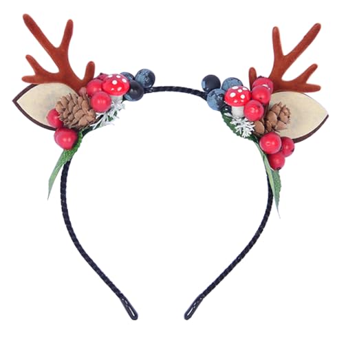 MEZHEN Weihnachten Stirnband Weihnachts Kopfschmuck Rentiergeweih Blumenkrone Haarreifen Geweih Tannenzapfen Rote Beere Haarschmuck Stirnbänder Hörner Haarband Mädchen Weihnachtsfeier Karneval Cosplay MEZHEN Weihnachten Stirnband Weihnachts Kopfschmuck Rentiergeweih Blumenkrone Haarreifen Geweih Tannenzapfen Rote Beere Haarschmuck Stirnbänder Hörner Haarband Mädchen Weihnachtsfeier Karneval Cosplay von MEZHEN