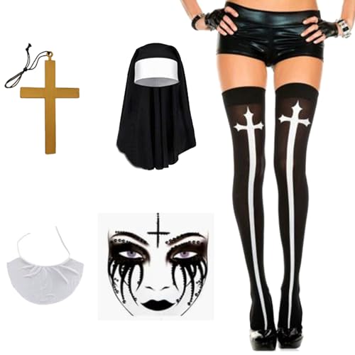 MFCGHXR Nonnen Kostüm Damen Nonne Kostüm Anzug, Kostüm Nonne, Halloween Kostüm Nonne, geeignet für Halloween, Karneval, Mottoparty, Kostümparty MFCGHXR Nonnen Kostüm Damen Nonne Kostüm Anzug, Kostüm Nonne, Halloween Kostüm Nonne, geeignet für Halloween, Karneval, Mottoparty, Kostümparty von MFCGHXR