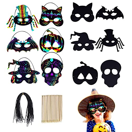 Scratch Art Masken für Kinder teiliges Halloween-Kratzmasken Kratzbilder Masken Scratch Art Masken, 6 Maske Unbemalt,Tiere Kratzbilder Masken Set mit Gummiband und Holzstift für Party, Karneval Scratch Art Masken für Kinder teiliges Halloween-Kratzmasken Kratzbilder Masken Scratch Art Masken, 6 Maske Unbemalt,Tiere Kratzbilder Masken Set mit Gummiband und Holzstift für Party, Karneval von MFCGHXR