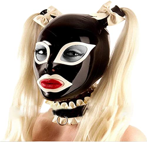 MFMYEE Latexmaske Gummi BDSM Fetisch Bondage Maske-Halloween Maske Cosplay Maske aus Latex mit Schmetterlingsgeflecht von MFMYEE