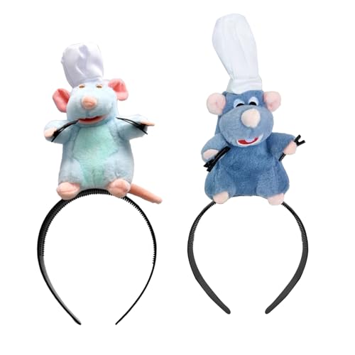 MFUOE 2 Stück Ratten-Stirnband für Damen, Cartoon-Maus, Kopfbedeckung, Plüsch-Stirnband, Geschenk, Kochen, Maus, Stofftier-Stirnband für Erwachsene, Cosplay-Requisiten MFUOE 2 Stück Ratten-Stirnband für Damen, Cartoon-Maus, Kopfbedeckung, Plüsch-Stirnband, Geschenk, Kochen, Maus, Stofftier-Stirnband für Erwachsene, Cosplay-Requisiten von MFUOE