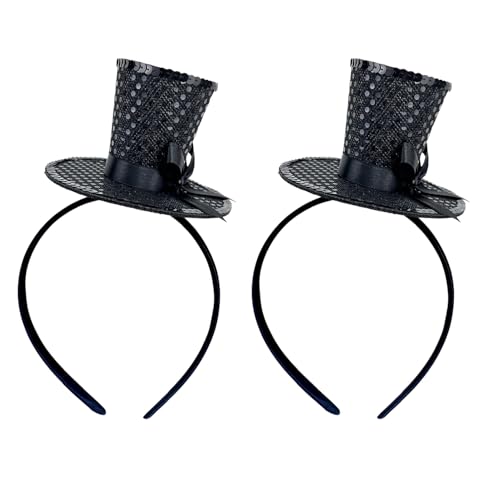 MFUOE 2 x Zylinderhüte für Erwachsene, Schleife, schwarzer Magierhut, Kostüm, Party, Zylinderhut, Kostüm-Zubehör für Kostüme, Partys, Magier, Themen-Events, Clown-Verkleidungen MFUOE 2 x Zylinderhüte für Erwachsene, Schleife, schwarzer Magierhut, Kostüm, Party, Zylinderhut, Kostüm-Zubehör für Kostüme, Partys, Magier, Themen-Events, Clown-Verkleidungen von MFUOE