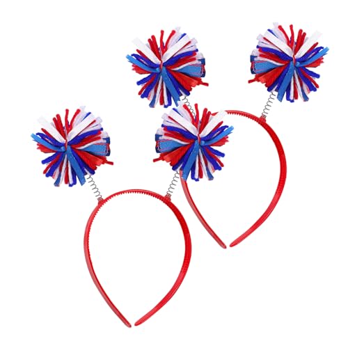 MFUOE Haarreif für den 4. Juli, modisch, Krönung, Party, Bommel, Haarband, für Damen und Mädchen, Party-Zubehör für Urlaubsdekoration, 2 Stück von MFUOE