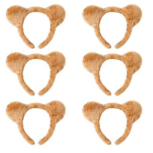 MFUOE Haarreif mit Bärenohren, Plüsch, pelzige Ohren, niedliches Haarreif, Tierparty, Kostüm, Haarschmuck für Erwachsene, Kinder, Make-up-Dekoration, 6 Stück von MFUOE