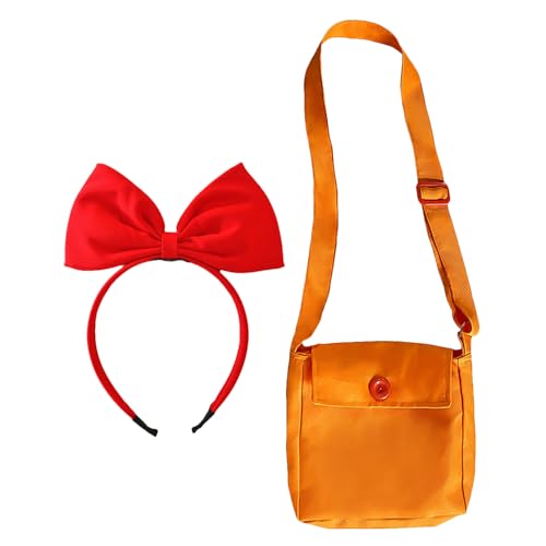 MFUOE Halloween-Kostüm-Set für Damen, Anime, Orange, Umhängetasche, rote Schleife, Stirnbänder, Hexen-Kostüm, Zubehör für Damen, Mädchen, Kinder, 2-teilig MFUOE Halloween-Kostüm-Set für Damen, Anime, Orange, Umhängetasche, rote Schleife, Stirnbänder, Hexen-Kostüm, Zubehör für Damen, Mädchen, Kinder, 2-teilig von MFUOE
