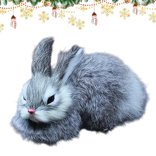 MFYOUPK Plüsch Hase Puppe - Realistischer Tisch Hase Plüschtier,Kuschelhasen Modell Sammelfigur Deko Für Couch Bett Wohnzimmer Schlafzimmer von MFYOUPK