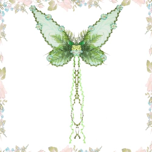 MFYOUPK flügel, Kostüm Schmetterlingsflügel mit 3D Blumen und Blättern, Kostüm Zubehör für Frauen und Kinder Halloween Festival Cosplay von MFYOUPK