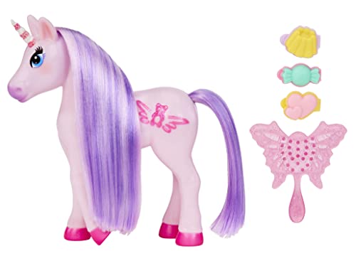 MGA Dream Bella Kleines Candy Einhorn - Lavender - Gummibärchen Motiv - Lila Mini-Einhorn mit 3 parfümierten Bonbon-Haarspangen, Langer Mähne, Bürste & Scratch 'N Sniff Etikett - Ab 3 Jahren MGA Dream Bella Kleines Candy Einhorn - Lavender - Gummibärchen Motiv - Lila Mini-Einhorn mit 3 parfümierten Bonbon-Haarspangen, Langer Mähne, Bürste & Scratch 'N Sniff Etikett - Ab 3 Jahren von MGA Entertainment