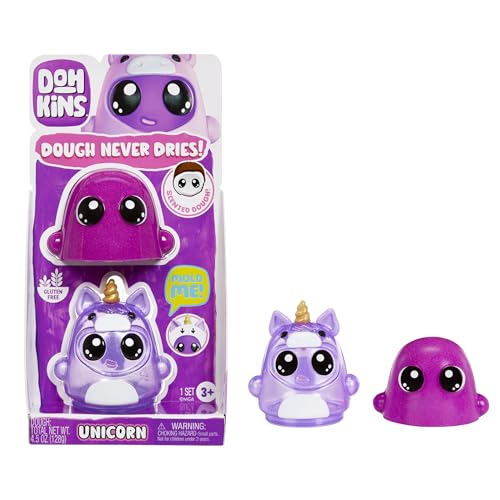 MGA Entertainment DohKins Unicorn Single Pack Character - Enthält 1 DohKins Figur, 6 Figuren zum Sammeln, Knete Trocknet Niemals Aus, Glutenfrei, Geeignet für Sammler & Kinder im Alter von 2-5 Jahren von MGA Entertainment