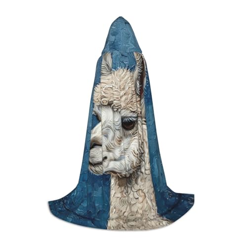 MGGAklp Alpaka Lama Print Kapuzenumhang für Teenager für Halloween, Cosplay und Mottopartys von MGGAklp