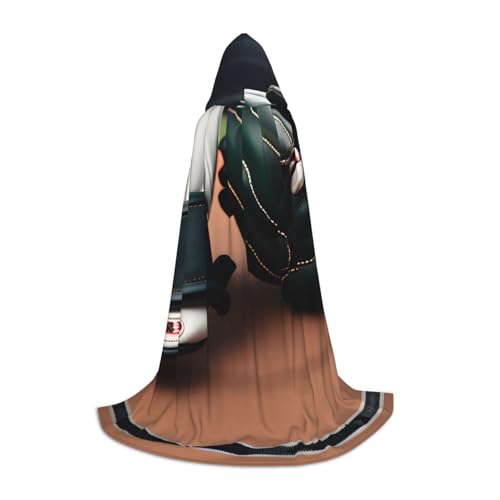 MGGAklp Baseball- und Handschuhe-Aufdruck, Kapuzenumhang für Teenager für Halloween, Cosplay und Mottopartys von MGGAklp