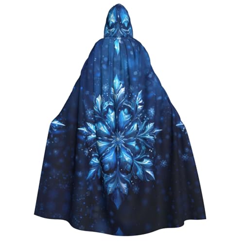 MGGAklp Blauer Weihnachtsumhang mit Schneeflocken-Druck, für Erwachsene, mit Halloween-Umhang, Kostüm, Partyzubehör MGGAklp Blauer Weihnachtsumhang mit Schneeflocken-Druck, für Erwachsene, mit Halloween-Umhang, Kostüm, Partyzubehör von MGGAklp