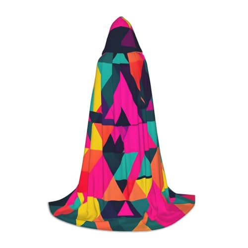 MGGAklp Bunter Kapuzenumhang mit Dreiecksdruck für Jugendliche für Halloween, Cosplay und Mottopartys MGGAklp Bunter Kapuzenumhang mit Dreiecksdruck für Jugendliche für Halloween, Cosplay und Mottopartys von MGGAklp