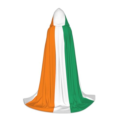 MGGAklp Cape d'Ivoire mit Kapuze, Motiv: Flagge der Elfenbeinküste, für Teenager, Halloween, Cosplay und Motto-Partys von MGGAklp