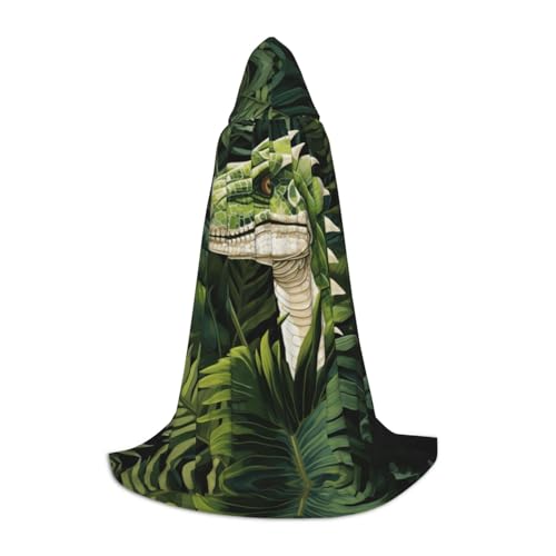 MGGAklp Dinosaurier-Palmblatt-Druck, Kapuzenumhang für Teenager, Halloween, Cosplay und Motto-Partys von MGGAklp
