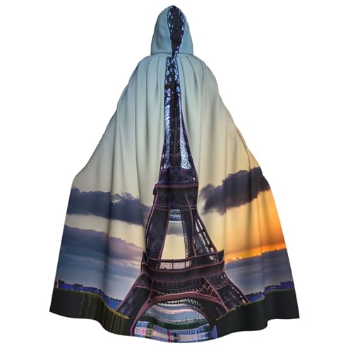 MGGAklp Eiffelturm-Aufdruck, Erwachsenen-Umhang mit Kapuze, Halloween-Umhang, Kostüm, Partyzubehör MGGAklp Eiffelturm-Aufdruck, Erwachsenen-Umhang mit Kapuze, Halloween-Umhang, Kostüm, Partyzubehör von MGGAklp