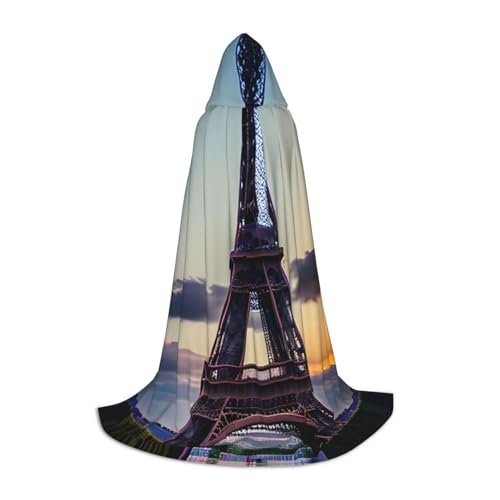 MGGAklp Eiffelturm-Druck Kapuzenumhang für Teenager für Halloween, Cosplay und Mottopartys MGGAklp Eiffelturm-Druck Kapuzenumhang für Teenager für Halloween, Cosplay und Mottopartys von MGGAklp