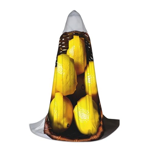 MGGAklp Ein Korb Zitronen Druck Kapuzenumhang für Teenager für Halloween, Cosplay und Mottopartys von MGGAklp