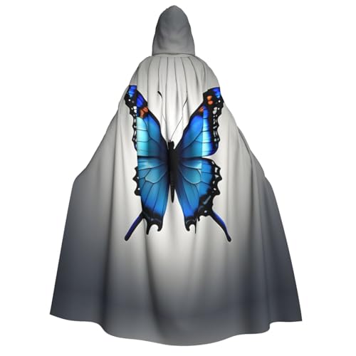 MGGAklp Ein blauer Schmetterlings-Umhang mit Kapuze für Erwachsene mit Halloween-Umhang, Kostüm, Partyzubehör von MGGAklp
