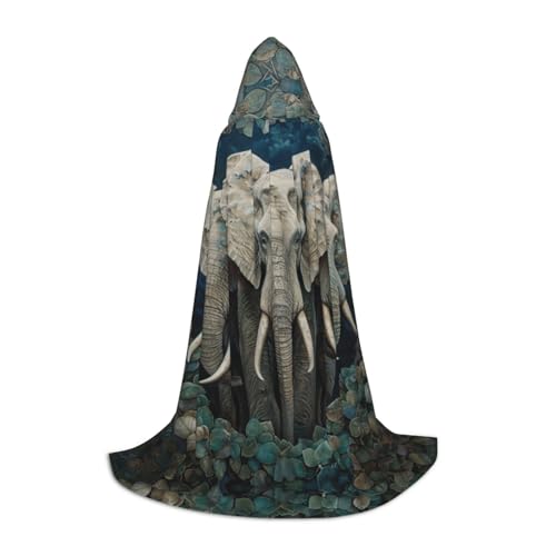MGGAklp Elefanten Kunstdruck Kapuzenumhang für Teenager für Halloween, Cosplay und Mottopartys MGGAklp Elefanten Kunstdruck Kapuzenumhang für Teenager für Halloween, Cosplay und Mottopartys von MGGAklp