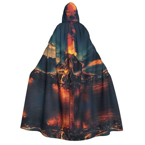 MGGAklp Erwachsenenumhang mit Kapuze und Vulkan-Druck, Halloween-Umhang, Kostüm, Partyzubehör MGGAklp Erwachsenenumhang mit Kapuze und Vulkan-Druck, Halloween-Umhang, Kostüm, Partyzubehör von MGGAklp