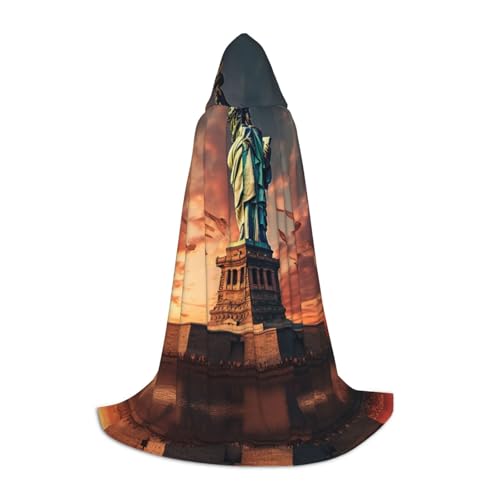 MGGAklp Freiheitsstatue in Nyc Druck Kapuzenumhang für Teenager für Halloween, Cosplay und Mottopartys von MGGAklp