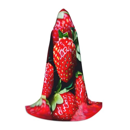 MGGAklp Frischer Erdbeerdruck Kapuzenumhang für Teenager für Halloween, Cosplay und Mottopartys MGGAklp Frischer Erdbeerdruck Kapuzenumhang für Teenager für Halloween, Cosplay und Mottopartys von MGGAklp