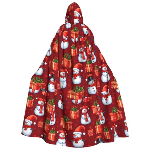 MGGAklp Frohe Weihnachten süßer Schneemann-Druck Erwachsene Kapuzenumhang mit Halloween-Umhang Robe Kostüm Partyzubehör von MGGAklp