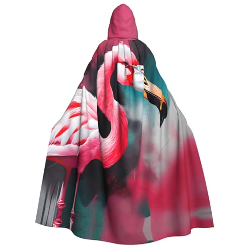 MGGAklp Gemäldeter Flamingo-Druck Erwachsene Kapuzenumhang mit Halloween-Umhang Robe Kostüm Partyzubehör MGGAklp Gemäldeter Flamingo-Druck Erwachsene Kapuzenumhang mit Halloween-Umhang Robe Kostüm Partyzubehör von MGGAklp