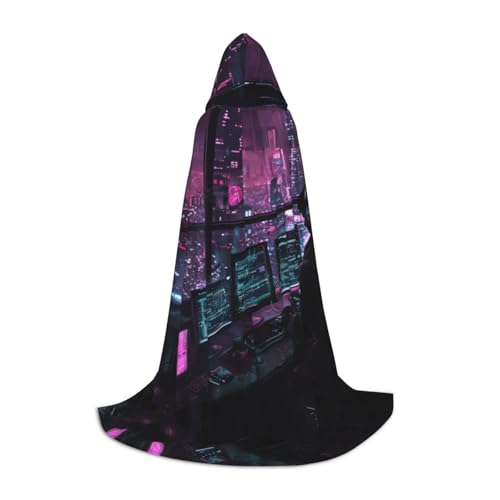 MGGAklp Hacker Era Print Kapuzenumhang Teenager Halloween Cosplay Motto Party von MGGAklp