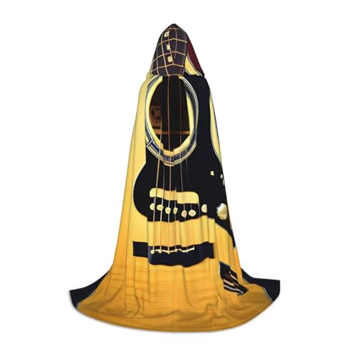 MGGAklp Hinweis Gitarre Druck Kapuzen Umhang für Teenager für Halloween, Cosplay und Mottopartys von MGGAklp