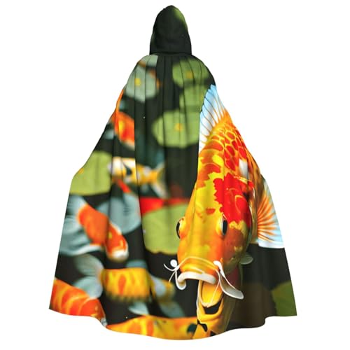 MGGAklp Japanischer hübscher Koi-Fisch-Aufdruck, Erwachsenen-Kapuzenumhang mit Halloween-Umhang, Kostüm, Partyzubehör MGGAklp Japanischer hübscher Koi-Fisch-Aufdruck, Erwachsenen-Kapuzenumhang mit Halloween-Umhang, Kostüm, Partyzubehör von MGGAklp