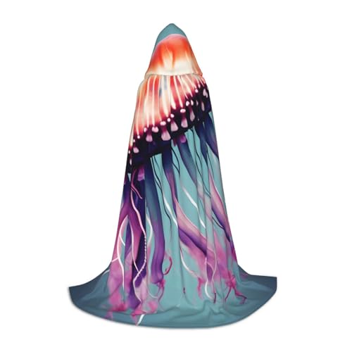 MGGAklp Jellyfish Print Kapuzenumhang für Teenager für Halloween, Cosplay und Mottopartys MGGAklp Jellyfish Print Kapuzenumhang für Teenager für Halloween, Cosplay und Mottopartys von MGGAklp