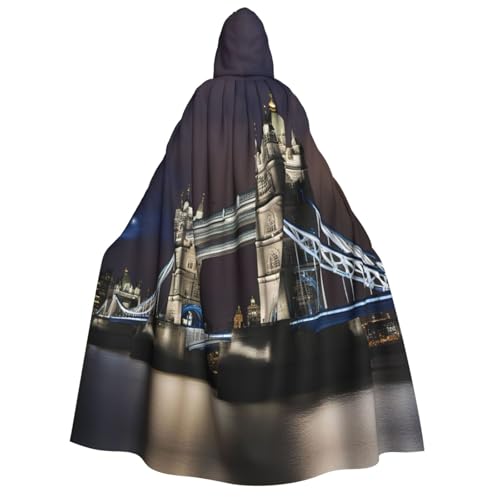 MGGAklp Kapuzenumhang für Erwachsene, Motiv: Tower Bridge in London, mit Halloween-Umhang, Kostüm, Partyzubehör MGGAklp Kapuzenumhang für Erwachsene, Motiv: Tower Bridge in London, mit Halloween-Umhang, Kostüm, Partyzubehör von MGGAklp