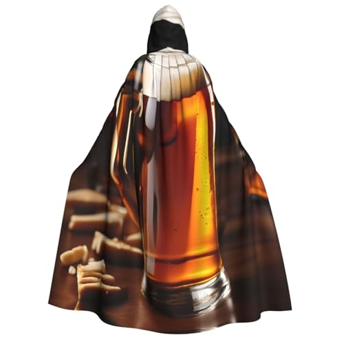 MGGAklp Kapuzenumhang mit Bieraufdruck für Erwachsene, Halloween-Umhang, Kostüm, Partyzubehör MGGAklp Kapuzenumhang mit Bieraufdruck für Erwachsene, Halloween-Umhang, Kostüm, Partyzubehör von MGGAklp
