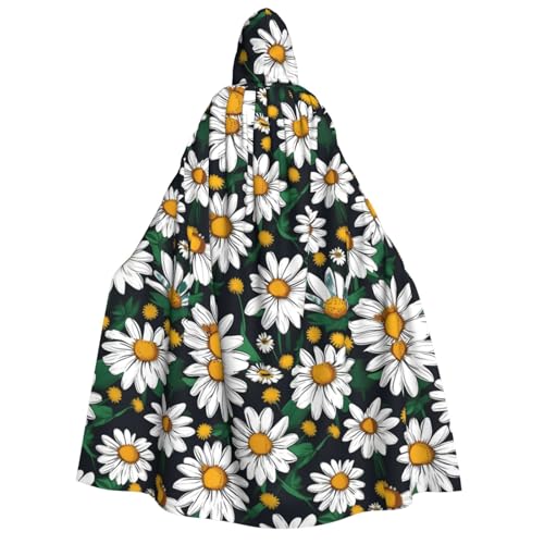 MGGAklp Kapuzenumhang mit Blumenmotiv und Gänseblümchen-Druck, für Erwachsene, Halloween-Umhang, Kostüm, Partyzubehör MGGAklp Kapuzenumhang mit Blumenmotiv und Gänseblümchen-Druck, für Erwachsene, Halloween-Umhang, Kostüm, Partyzubehör von MGGAklp