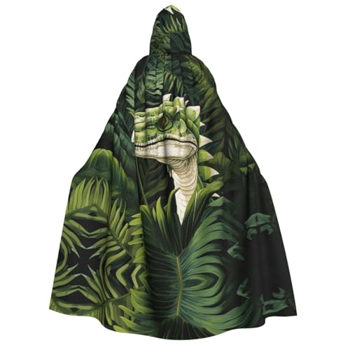 MGGAklp Kapuzenumhang mit Dinosaurier-Palmblatt-Druck, für Erwachsene, Halloween-Umhang, Kostüm, Partyzubehör von MGGAklp