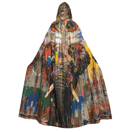 MGGAklp Kapuzenumhang mit Elefanten-Aufdruck, mit Halloween-Umhang, Kostüm, Partyzubehör MGGAklp Kapuzenumhang mit Elefanten-Aufdruck, mit Halloween-Umhang, Kostüm, Partyzubehör von MGGAklp