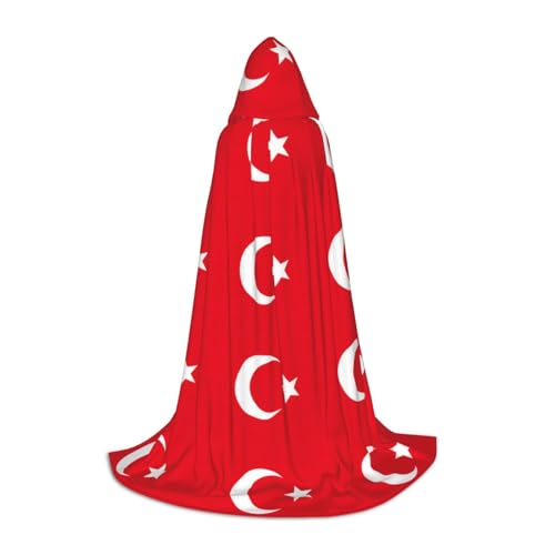 MGGAklp Kapuzenumhang mit Flagge der Türkei für Teenager für Halloween, Cosplay und Motto-Partys MGGAklp Kapuzenumhang mit Flagge der Türkei für Teenager für Halloween, Cosplay und Motto-Partys von MGGAklp