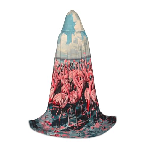 MGGAklp Kapuzenumhang mit Flamingo-Druck, für Teenager, Halloween, Cosplay und Motto-Partys von MGGAklp