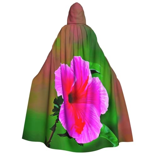 MGGAklp Kapuzenumhang mit Hibiskus-Blumenmuster, für Erwachsene, mit Halloween-Umhang, Kostüm, Partyzubehör MGGAklp Kapuzenumhang mit Hibiskus-Blumenmuster, für Erwachsene, mit Halloween-Umhang, Kostüm, Partyzubehör von MGGAklp