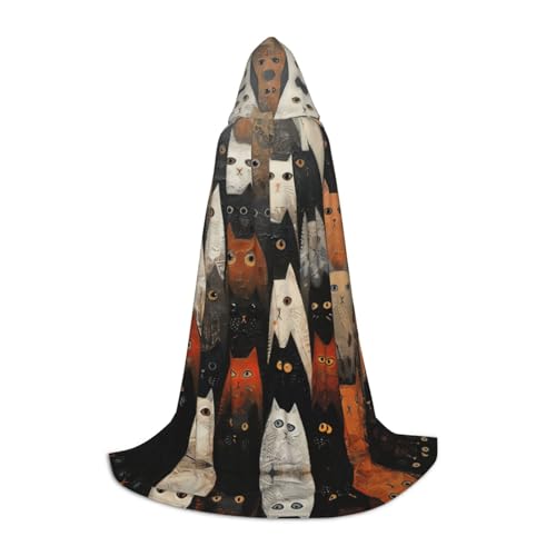 MGGAklp Kapuzenumhang mit Katzenmotiv, für Teenager, Halloween, Cosplay und Mottopartys MGGAklp Kapuzenumhang mit Katzenmotiv, für Teenager, Halloween, Cosplay und Mottopartys von MGGAklp