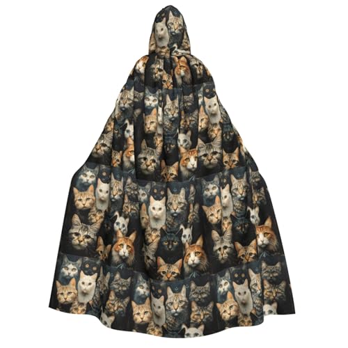 MGGAklp Kapuzenumhang mit Katzenmotiv und Halloween-Umhang, Kostüm, Partyzubehör MGGAklp Kapuzenumhang mit Katzenmotiv und Halloween-Umhang, Kostüm, Partyzubehör von MGGAklp