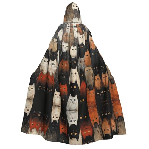MGGAklp Kapuzenumhang mit Katzenmotiv und Halloween-Umhang, Kostüm, Partyzubehör von MGGAklp
